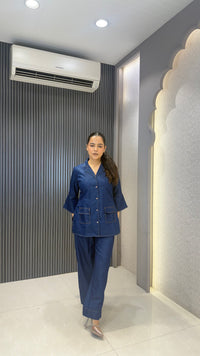 Women Denim Cotton Co-ord Set | Casual Everyday Coord Outfit