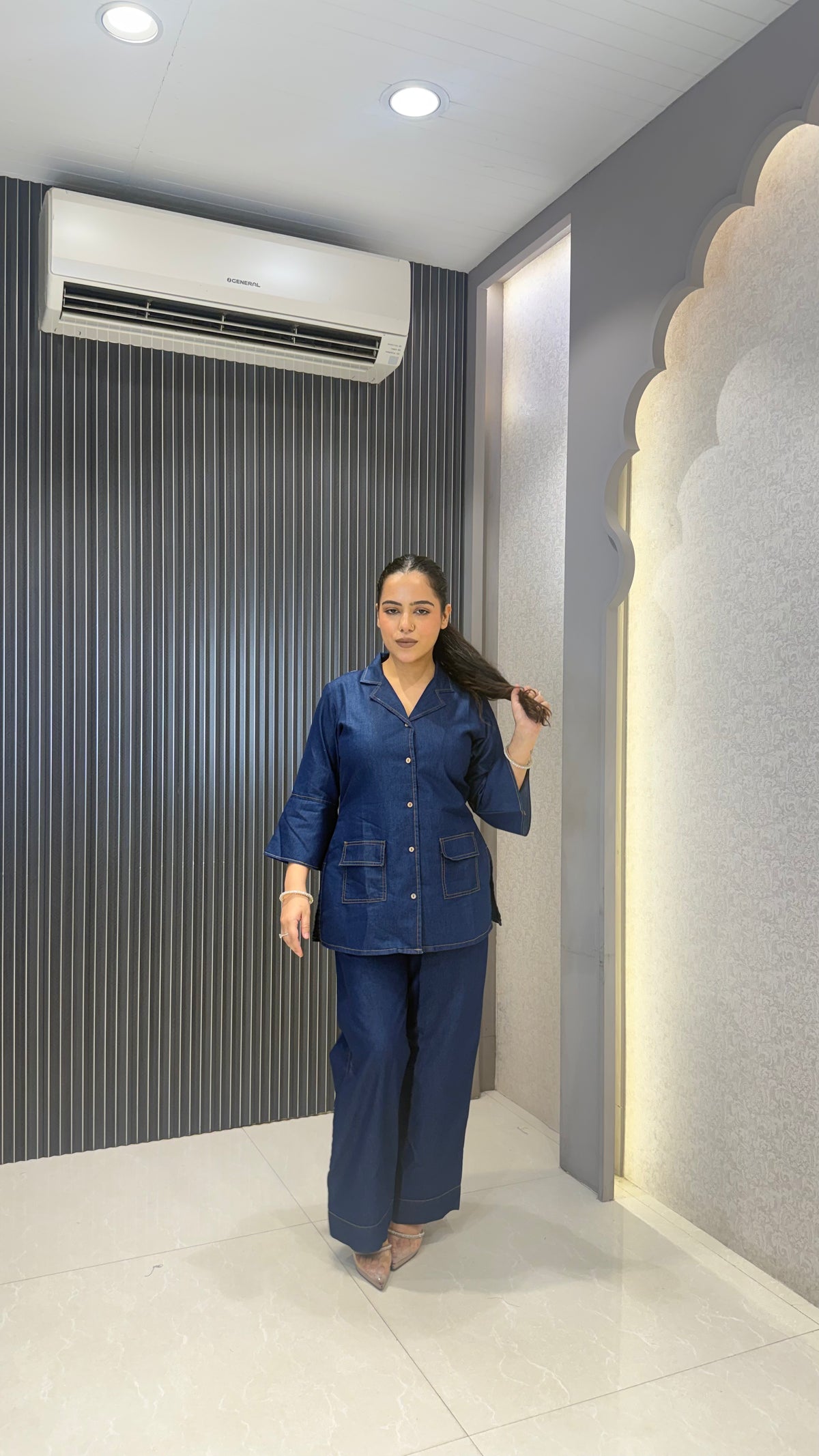 Women Denim Cotton Co-ord Set | Casual Everyday Coord Outfit