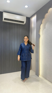 Women Denim Cotton Co-ord Set | Casual Everyday Coord Outfit
