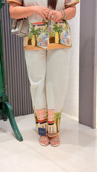 Brush Print Co-ord Set with Pearl Highlighting