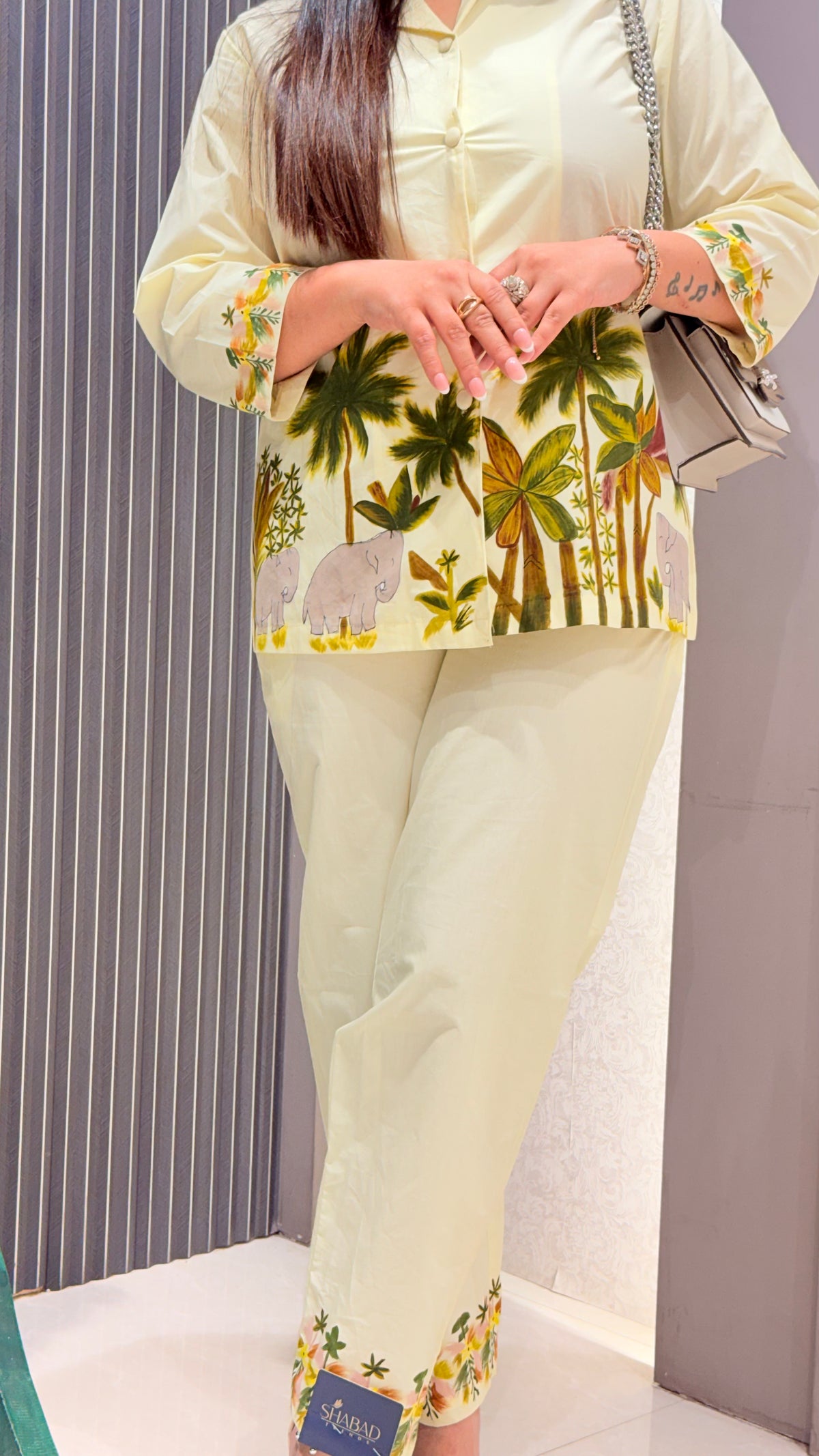 Cotton Co-ord Set with Brush Print