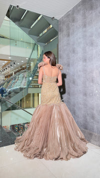 Exclusive Cocktail Gown with Handwork & Cut Dana