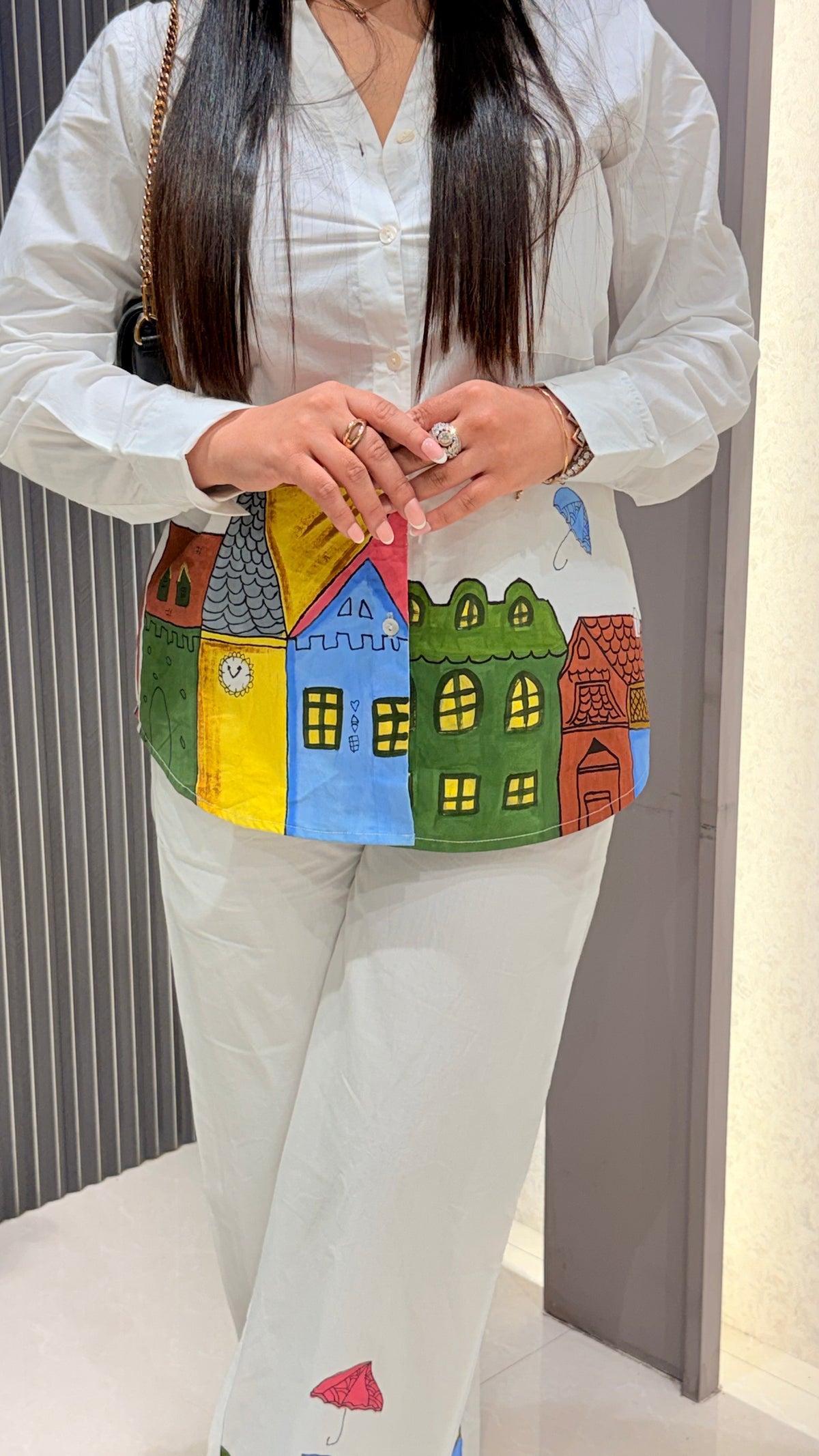 Cotton Co-ord Set with Brush Print