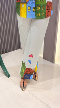 Cotton Co-ord Set with Brush Print