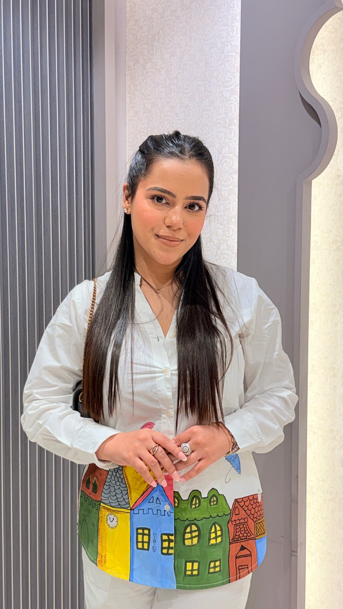 Cotton Co-ord Set with Brush Print