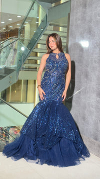 Exclusive Cocktail Gown with Handwork & Cut Dana