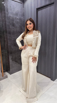 Pearl & Cutdana Handwork Jacket – Luxe Indowestern Statement Piece