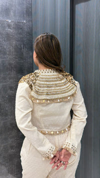 Pearl & Cutdana Handwork Jacket – Luxe Indowestern Statement Piece