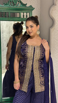 Banarasi Silk Suit Set with Handwork