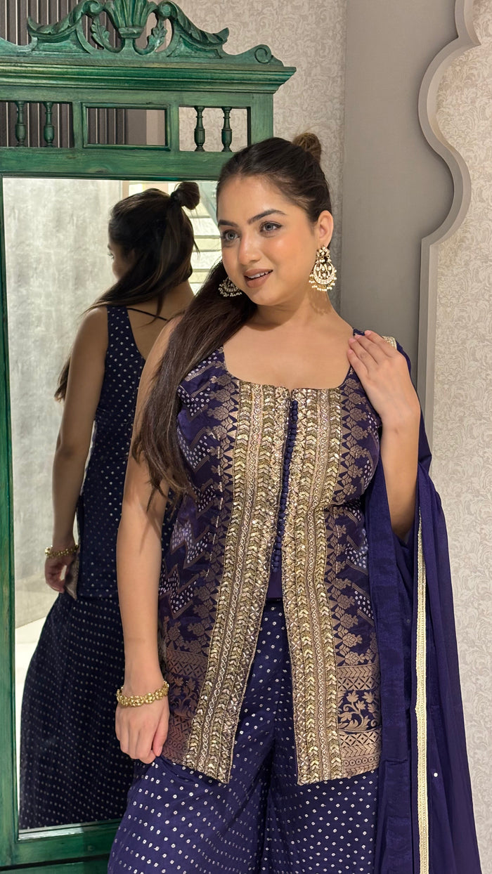 Banarasi Silk Suit Set with Handwork