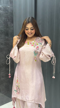 Parsi Handwork Coord Set in Shimmer Silk