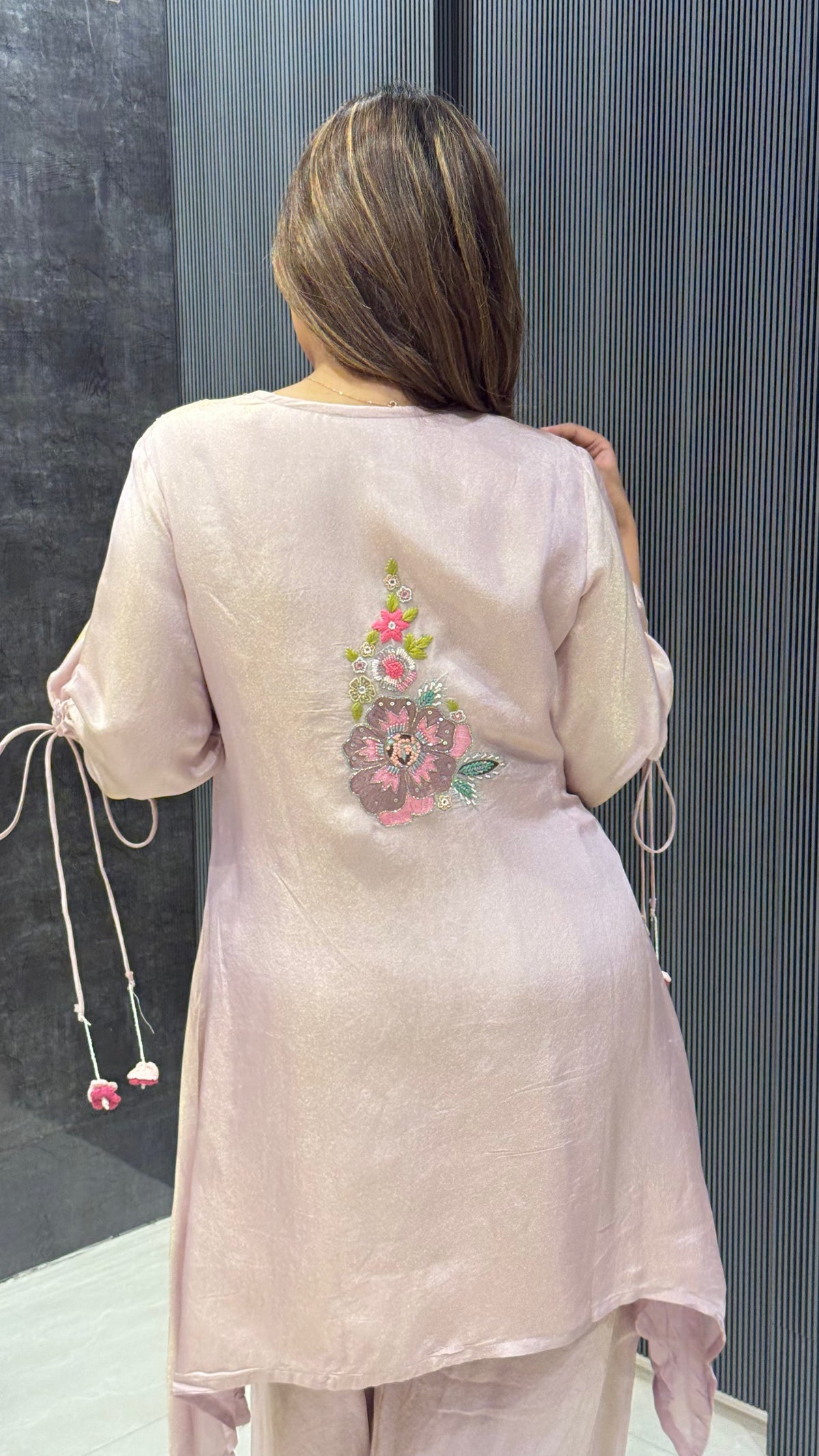 Parsi Handwork Coord Set in Shimmer Silk