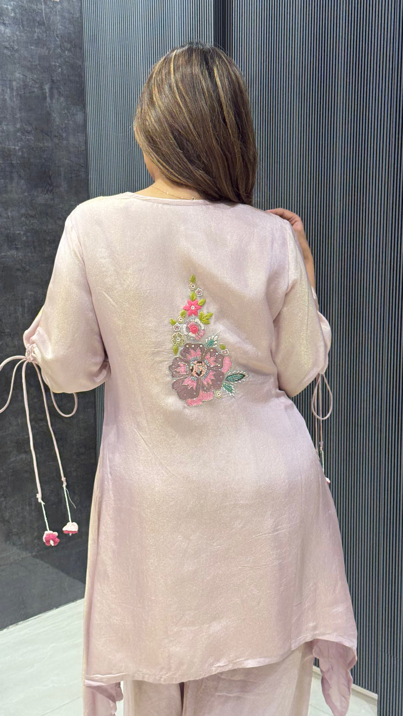 Parsi Handwork Coord Set in Shimmer Silk