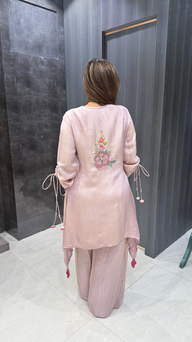 Parsi Handwork Coord Set in Shimmer Silk