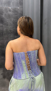 Hand-Embroidered Blouse with Digital Print Bottom