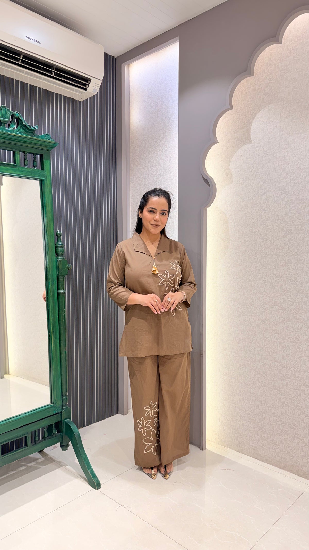 Cotton Co-ord Set with Dori Work