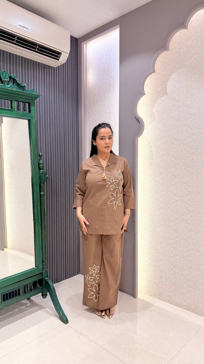 Cotton Co-ord Set with Dori Work