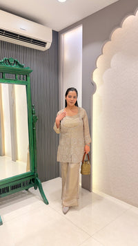 Shimmer Silk Co-ord Set with Cutdana & Pearl Work