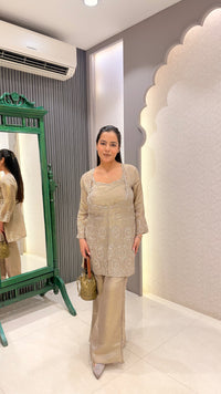 Shimmer Silk Co-ord Set with Cutdana & Pearl Work