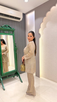 Shimmer Silk Co-ord Set with Cutdana & Pearl Work