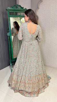 Neem Zari Lehenga with Intricate Thread Embroidery