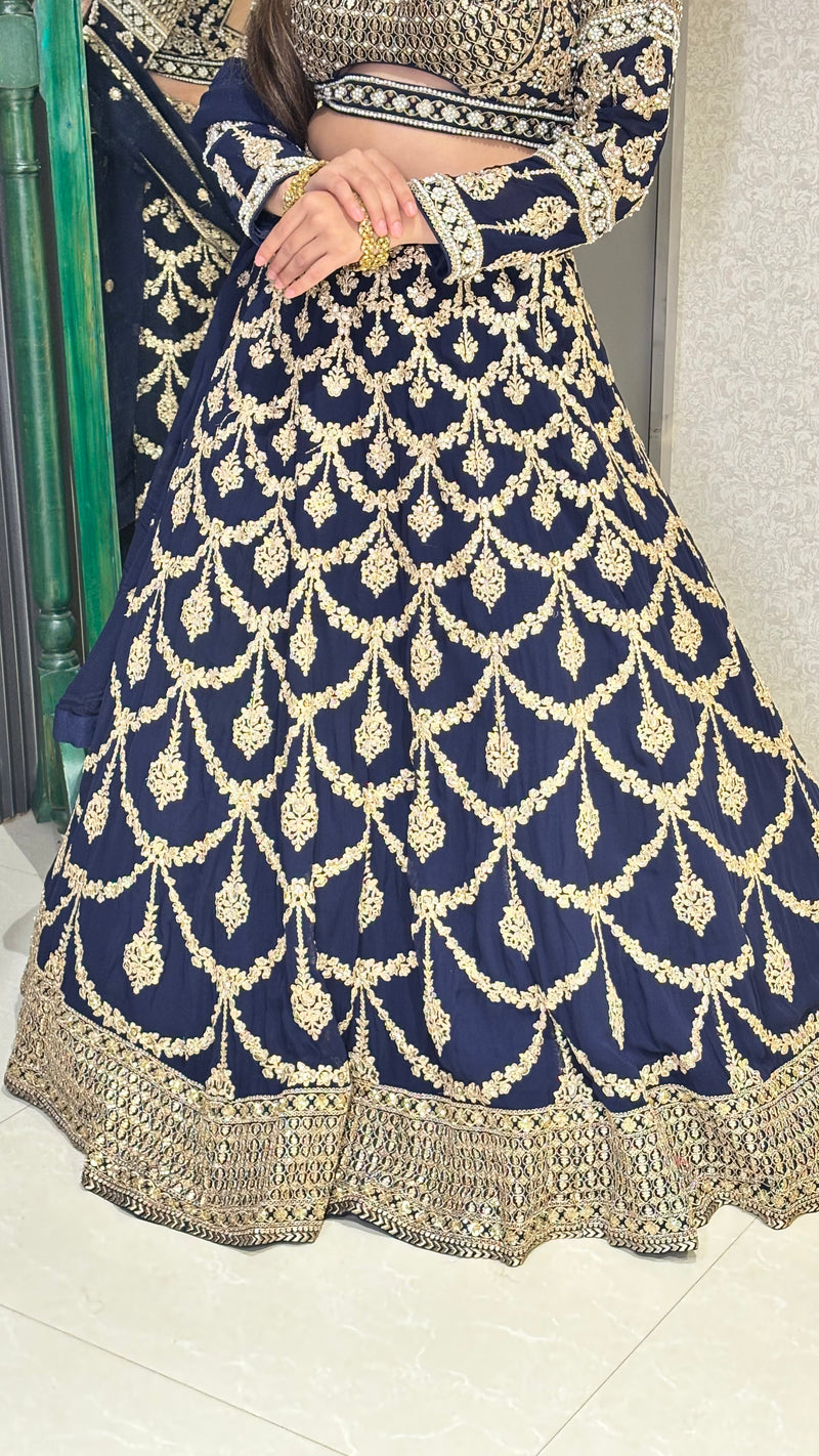 Dori Work Lehenga with Sequin & Pearl Embellishments – Elegant Ethnic Wear