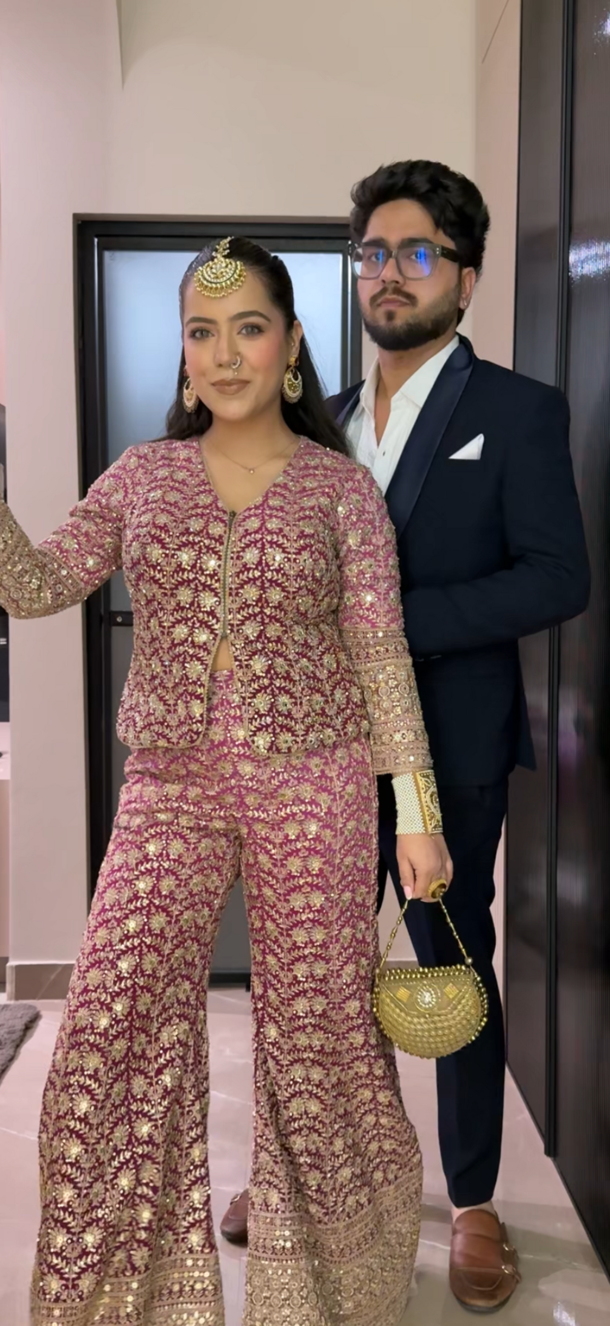 Royal Zari Embroidered Indo-Western Ensemble – Premium Occasion Wear