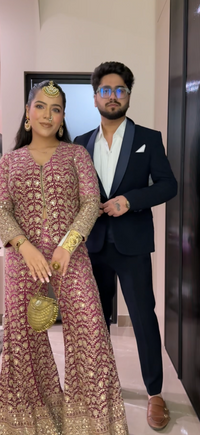 Royal Zari Embroidered Indo-Western Ensemble – Premium Occasion Wear