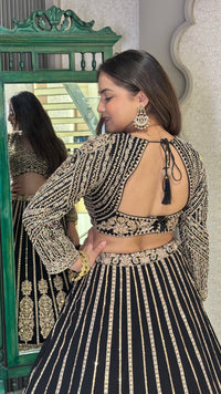 Dori Work Lehenga with Pearl Detailing