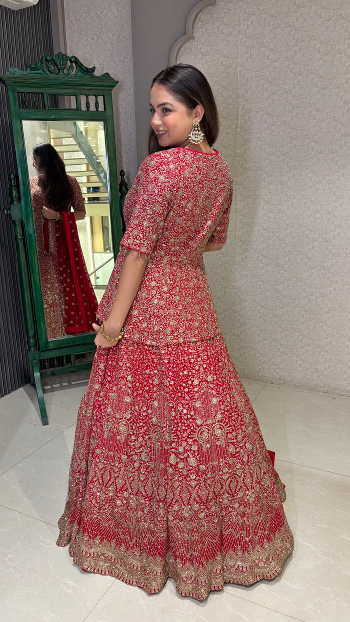 Georgette Lehenga with Intricate Neem Jari Work – Festive & Elegant