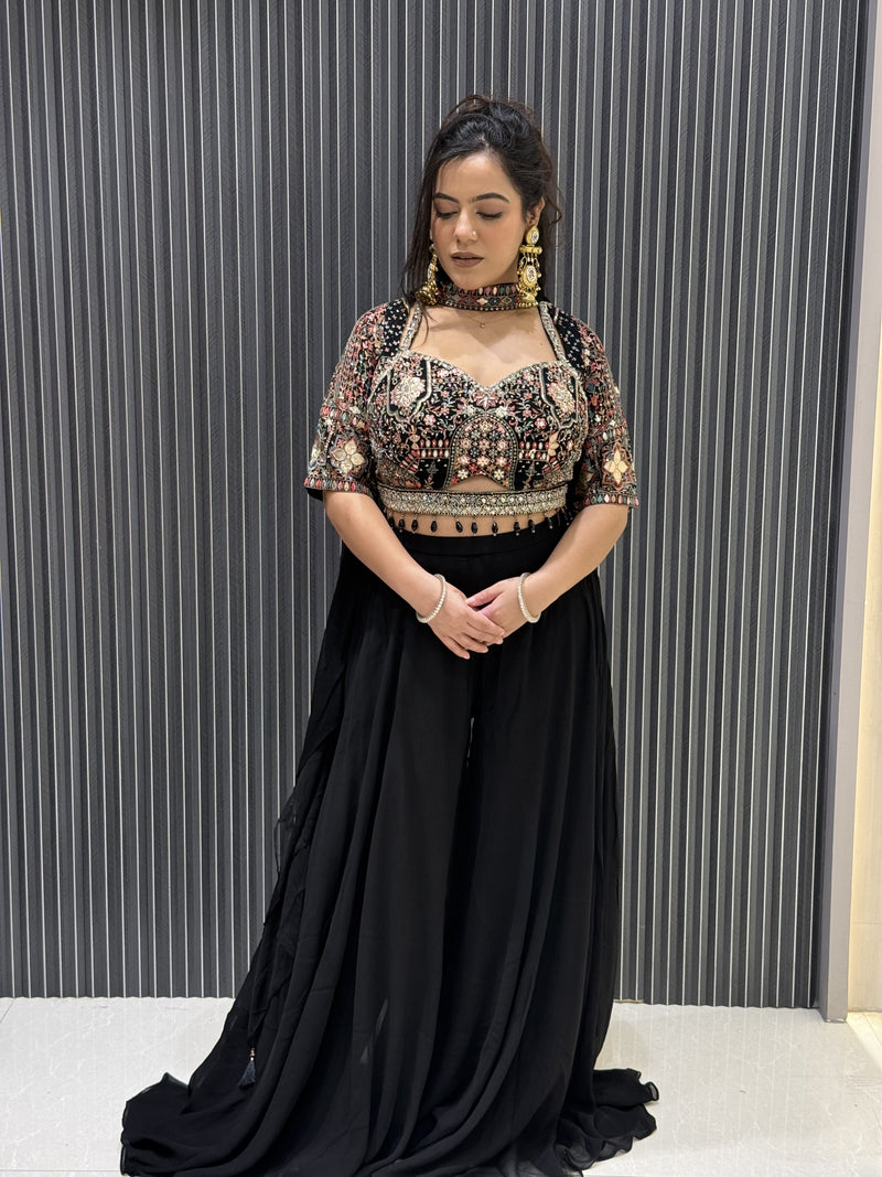 Indowestern with Intricate Leather Work Embroidery | Pure Elegance