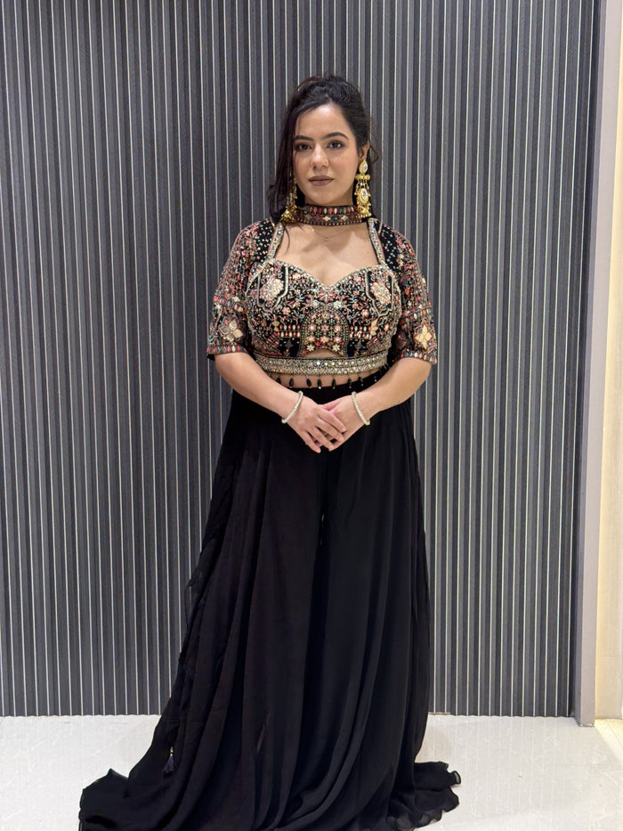 Indowestern with Intricate Leather Work Embroidery | Pure Elegance