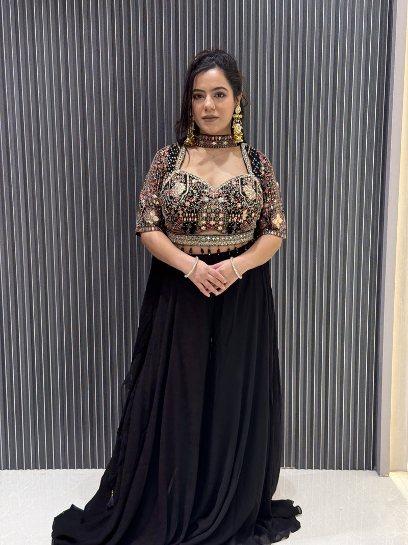 Indowestern with Intricate Leather Work Embroidery | Pure Elegance