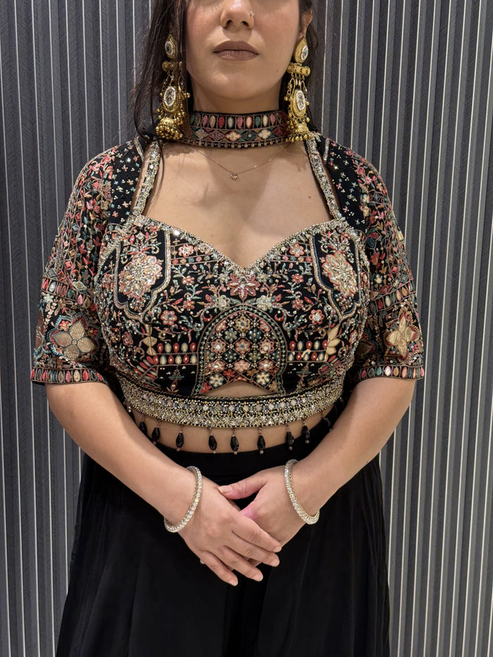 Indowestern with Intricate Leather Work Embroidery | Pure Elegance