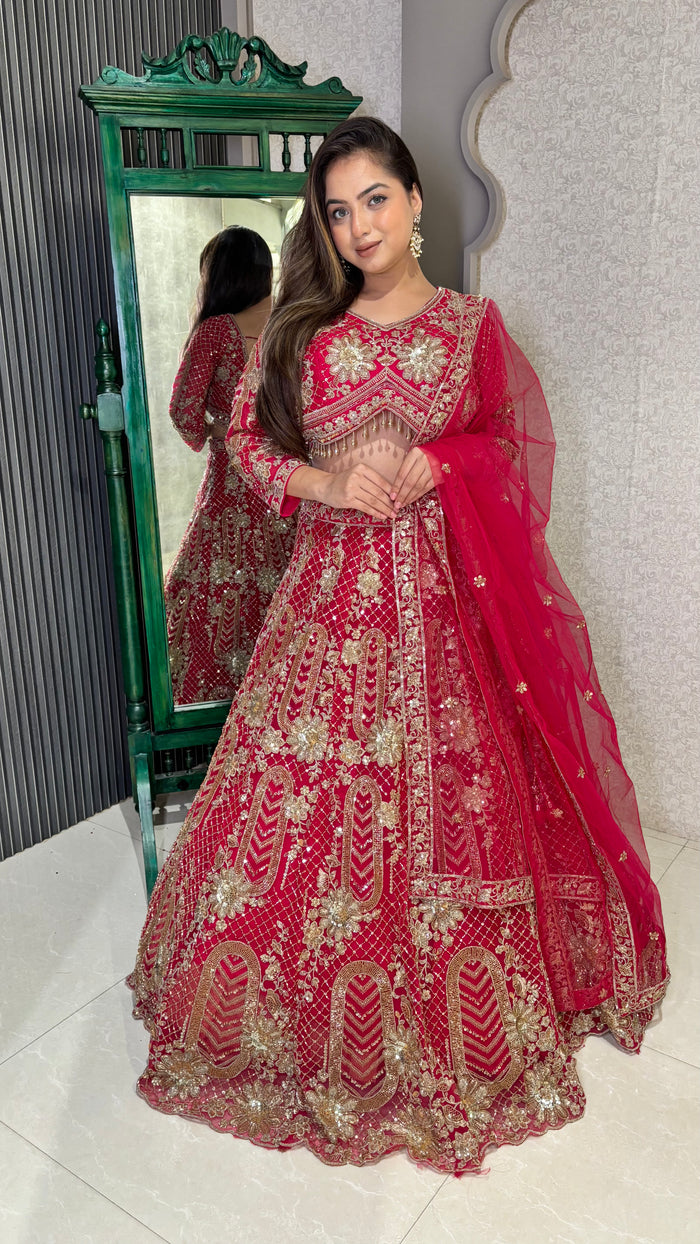 Karwa Chauth Special Embroidered Lehenga – Graceful Festive Ensemble