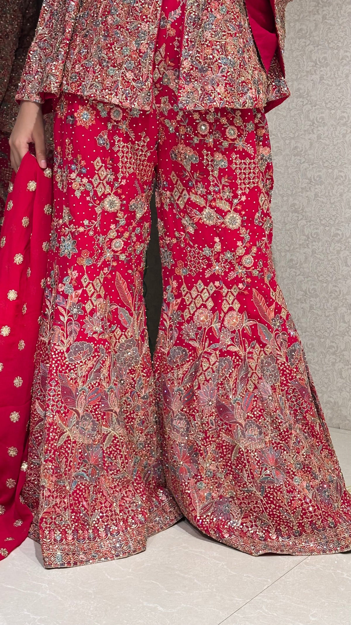 Embroidered Jacket with Sharara – Elegant Festive & Wedding Wear