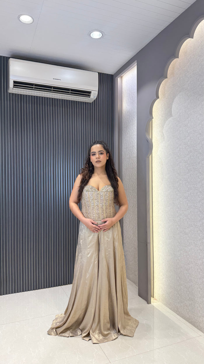 Designer Indo-Western Outfit with Handwork Corset
