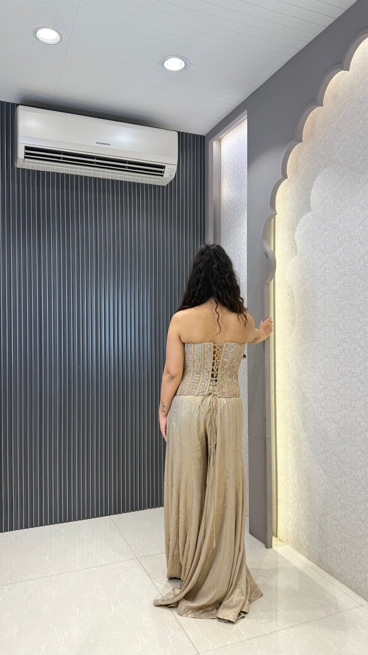 Designer Indo-Western Outfit with Handwork Corset