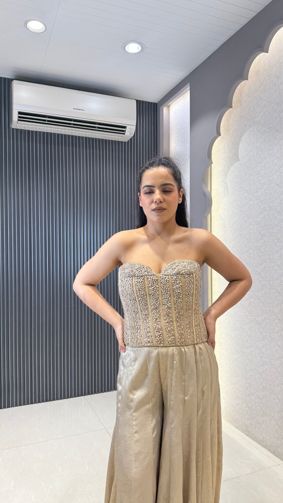 Designer Indo-Western Outfit with Handwork Corset