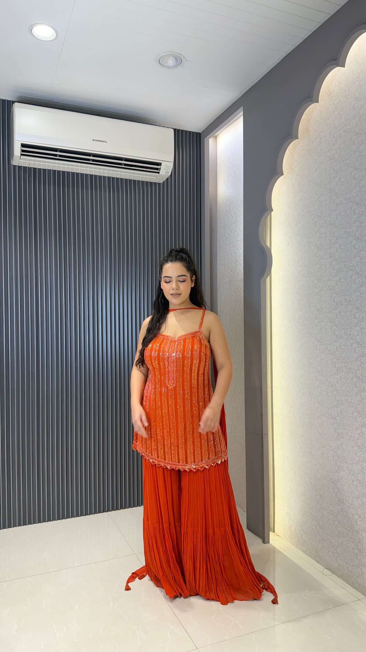 Georgette Garara Suit Set with Sequin Handwork