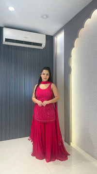 Elegant Georgette Garara Suit Set with Sequin Handwork