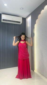 Elegant Georgette Garara Suit Set with Sequin Handwork