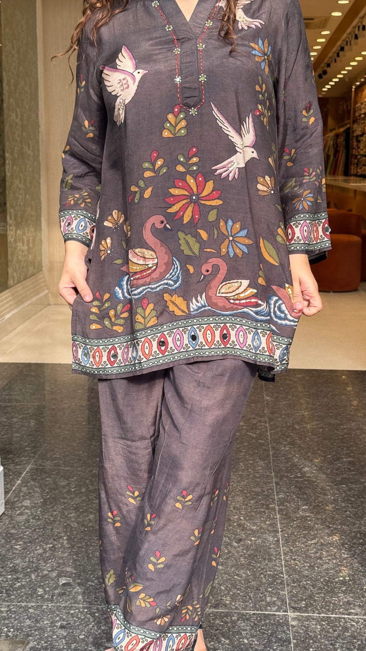 Women's Digital Print Muslin Co-Ord Set | Premium Muslin Fabric | Up to Size 46