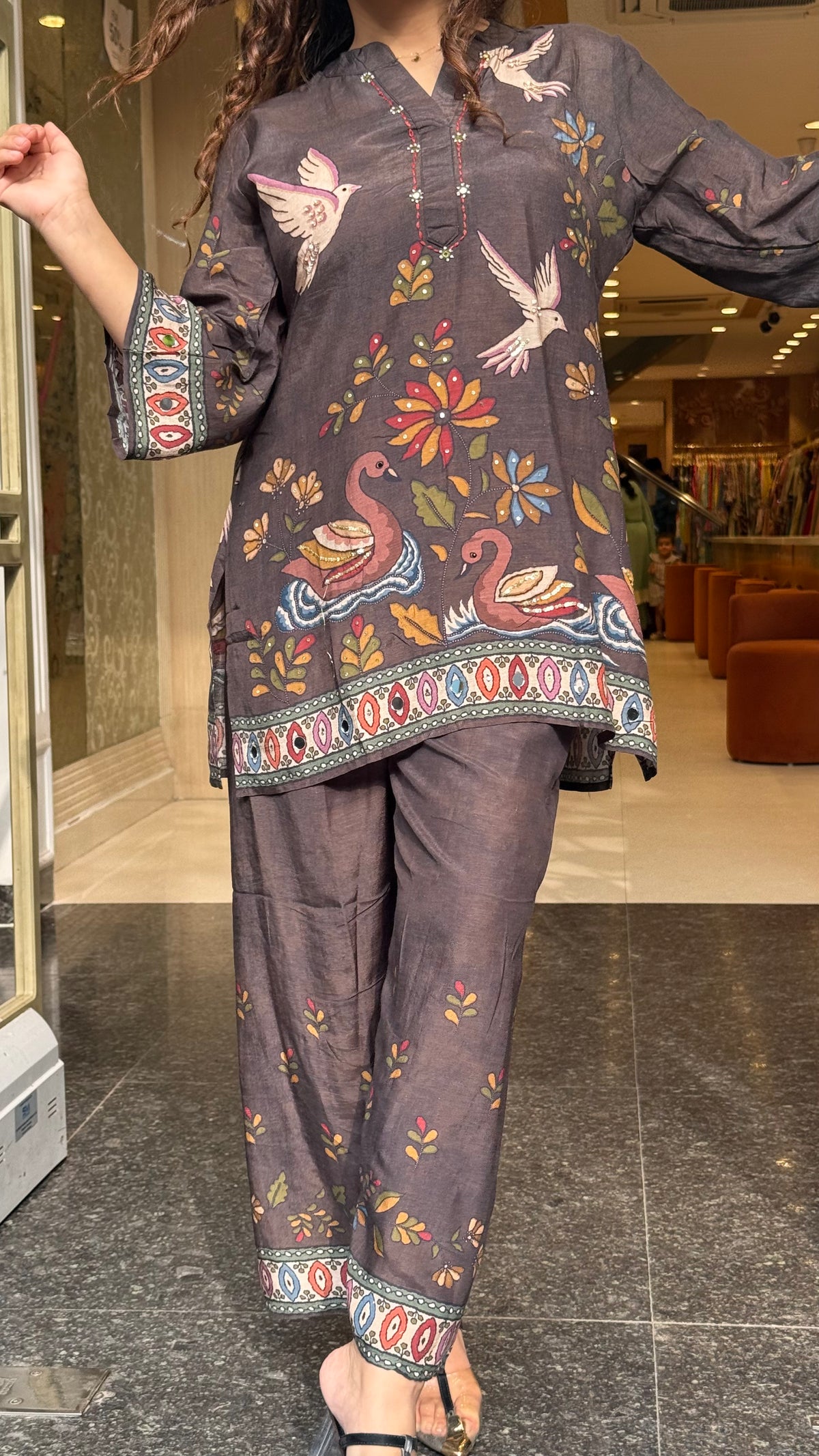 Women's Digital Print Muslin Co-Ord Set | Premium Muslin Fabric | Up to Size 46