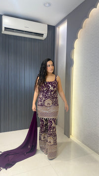 Designer Georgette Suit with Thread Embroidery, Sequin & Cutdana Work