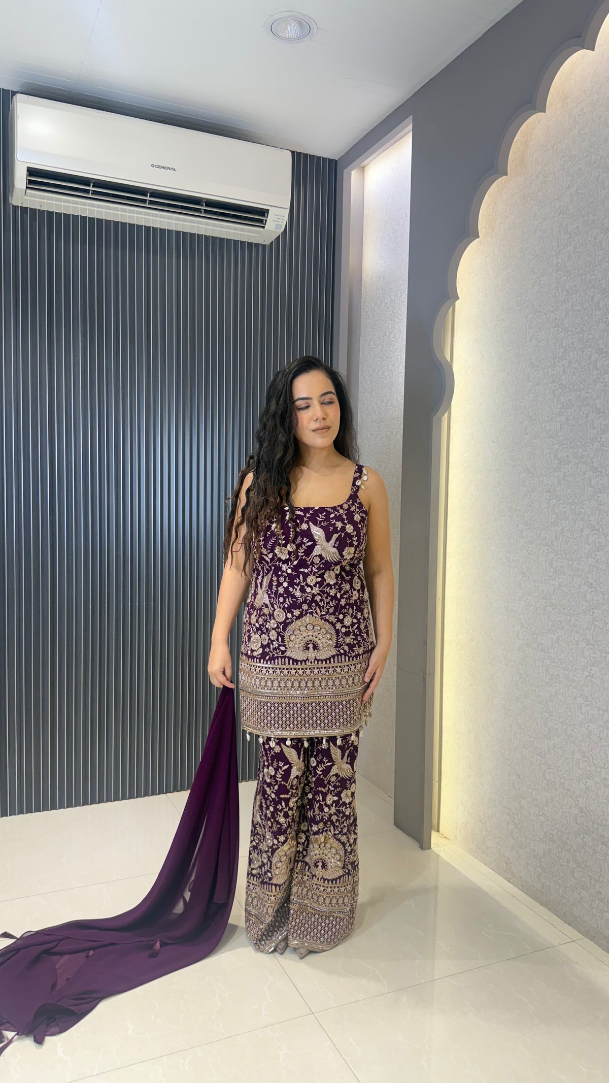 Designer Georgette Suit with Thread Embroidery, Sequin & Cutdana Work