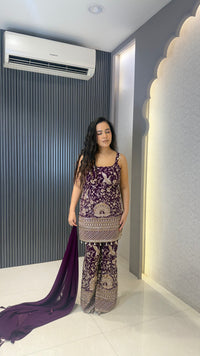 Designer Georgette Suit with Thread Embroidery, Sequin & Cutdana Work