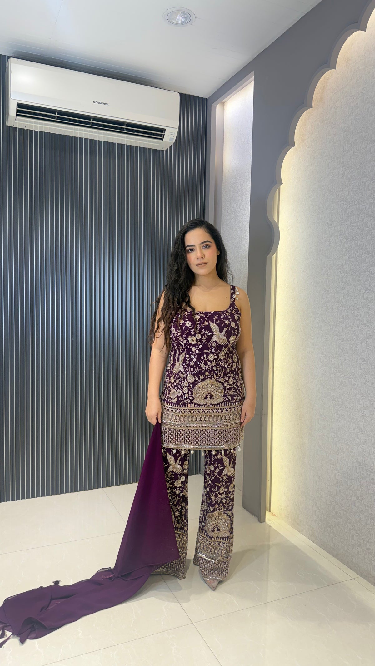 Designer Georgette Suit with Thread Embroidery, Sequin & Cutdana Work
