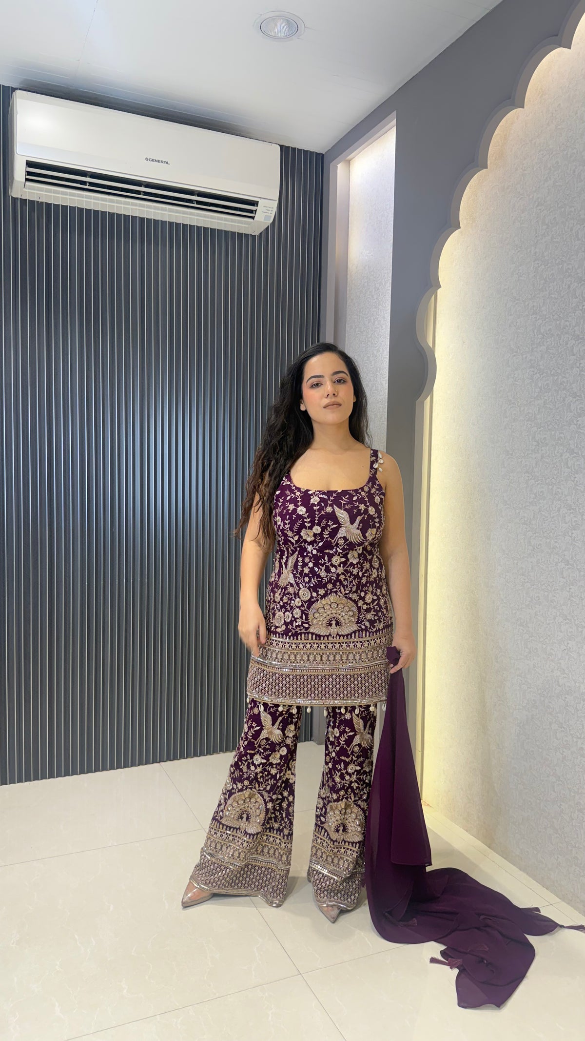 Designer Georgette Suit with Thread Embroidery, Sequin & Cutdana Work