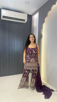 Designer Georgette Suit with Thread Embroidery, Sequin & Cutdana Work